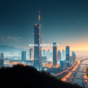 Artistic representation for Xianyang high-tech industrial zone: a hub for ai innovation ai innovation rising in west china's xianyang high-tech industrial development zone.