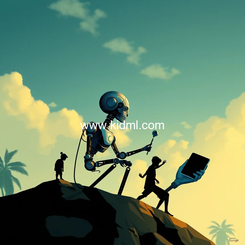 Artistic representation for Google announces 1mn grant for Indian NGO to help low income communities to learn use AI