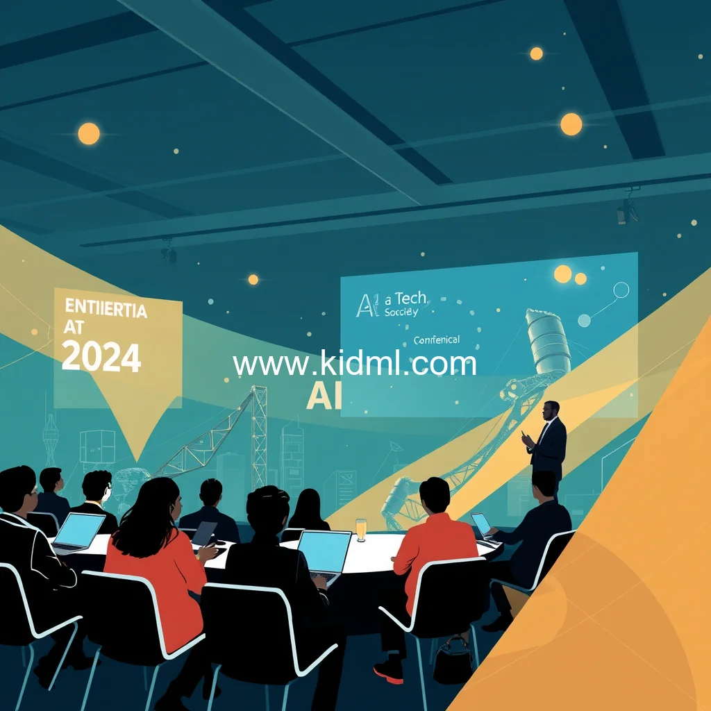 Artistic representation for Students industry leaders discuss AI at Tech Society Conference 2024