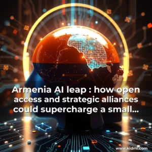 Artistic representation for Armenia AI leap : how open access and strategic alliances could supercharge a small country high tech future